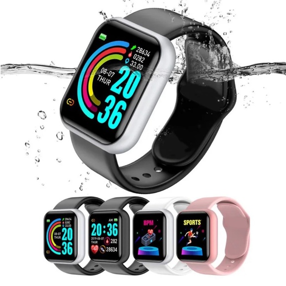 NEW - Black Smart Watch - Health Fitness Tracker - Picture 4 of 6